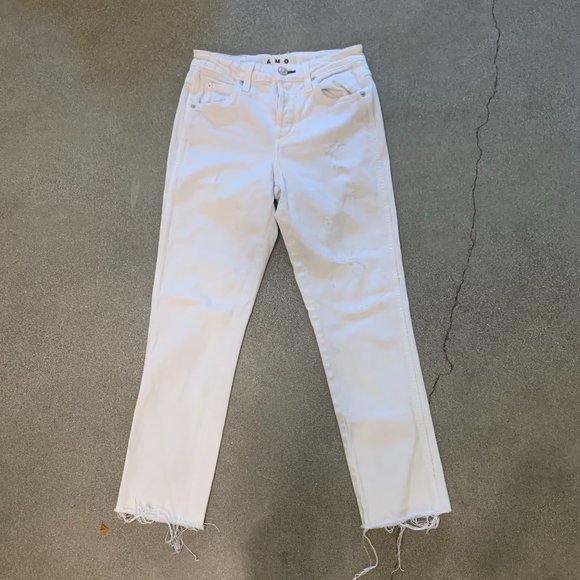 AMO White Distressed Jeans Denim - Picture 3 of 6